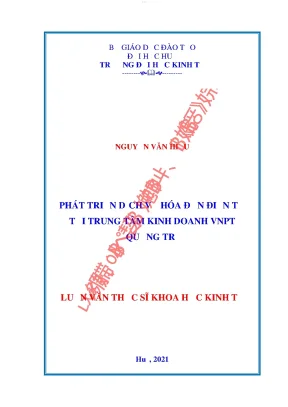 Phát triển dịch vụ hóa đơn điện tử tại trung tâm kinh doanh vnpt quảng trị