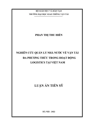 Nghiên cứu quản lý nhà nước về vận tải đa phương thức trong hoạt động logistics tại việt nam