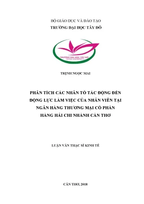 Phân tích các nhân tố ảnh hưởng đến động lực làm việc của nhân viên tại ngân hàng tmcp hàng hải chi nhánh cần thơ