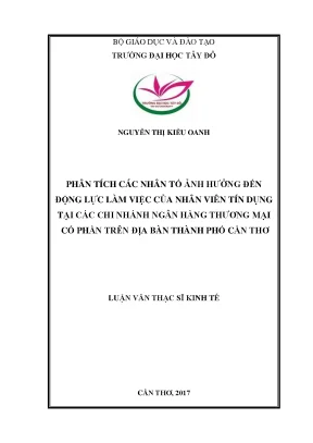 Phân tích các nhân tố ảnh hưởng đến động lực làm việc của nhân viên tín dụng tại các chi nhánh ngân hàng thương mại cổ phần trên địa bàn thành phố cần thơ