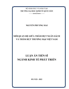 Mối quan hệ giữa thâm hụt ngân sách và thâm hụt thương mại việt nam chuyên ngành kinh tế phát triển