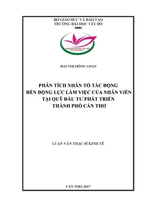 Phân tích nhân tố tác động đến động lực làm việc của nhân viên tại quỹ đầu tư phát triển thành phố cần thơ