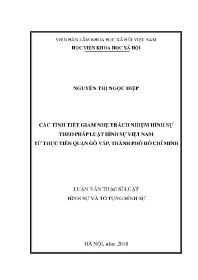 Các tình tiết giảm nhẹ trách nhiệm hình sự theo pháp luật hình sự việt nam từ thực tiễn quận gò vấp thành phố hồ chí minh