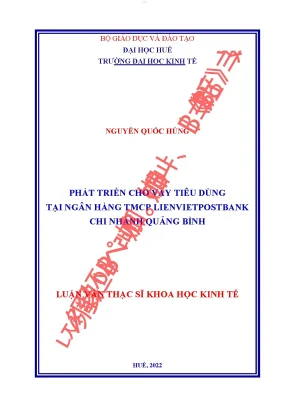 Phát triển cho vay tiêu dùng tại ngân hàng tmcp lienvietpostbank chi nhánh quảng bình