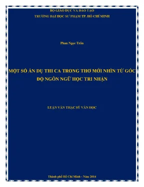 Một số ẩn dụ thi ca trong thơ mới nhìn từ góc độ ngôn ngữ học tri nhận