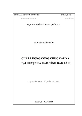 Chất lượng công chức cấp xã huyện ea kar tỉnh đắk lắk