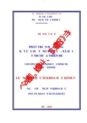 Phát triển hệ thống kết cấu hạ tầng kinh tế xã hội ở tỉnh thừa thiên huế