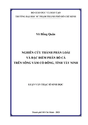Nghiên cứu thành phần loài và đặc điểm phân bố cá trên sông vàm cỏ đông tỉnh tây ninh