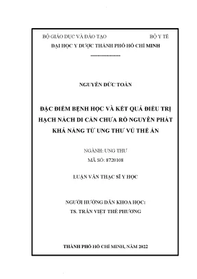 Đặc điểm bệnh học và kết quả điều trị hạch vách di căn chưa rõ nguyên phát khả năng từ ung thư vú thể ẩn