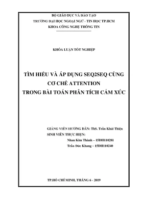 Tìm hiểu và áp dụng seq2seq cùng cơ chế attention trong bài toán phân tích cảm xúc