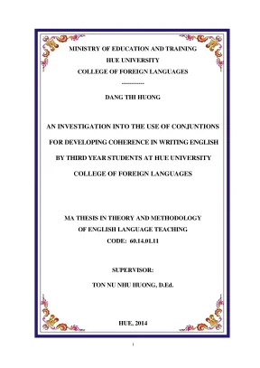 An investigation into the use of conjunctions for developing coherence in writing english by third year students at hue university college of foreign languages