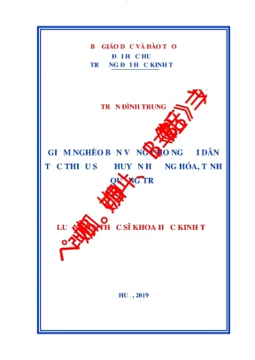 Giảm nghèo bền vững cho người dân tộc thiểu số ở huyện hướng hóa tỉnh quảng trị