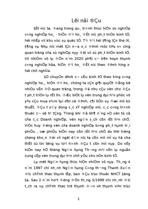 Giải pháp nâng cao chất lượng tín dụng trung và dài hạn tại ngân hàng công thương thanh xuân