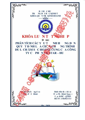 Phân tích các yếu tố ảnh hưởng đến quyết định lựa chọn chương trình du lịch âm sắc hoàng cung của công ty cổ phần vk star huế
