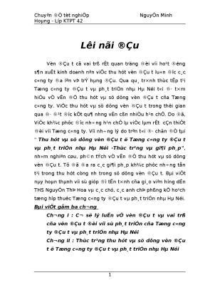 Thu hút và sử dụng vốn đầu tư ở tổng công ty đầu tư và phát triển nhà hà nội thực trạng và giải pháp