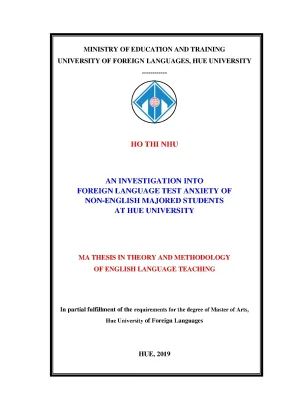 An investigation into foreign language test anxiety of non english majored students at hue university