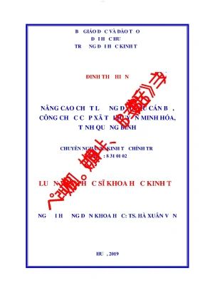 Nâng cao chất lượng đội ngũ cán bộ công chức cấp xã tại huyện minh hóa tỉnh quảng bình