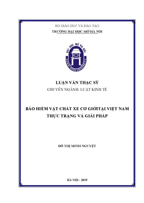 Bảo hiểm vật chất xe cơ giới tại việt nam thực trạng và giải pháp