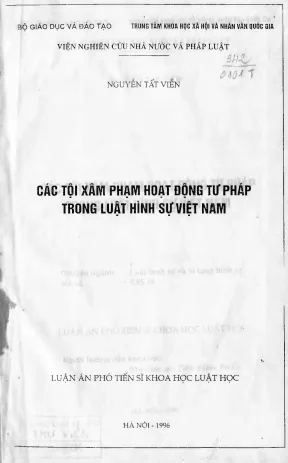 Luân án các tội xâm phậm hoạt động tư pháp trong luật hình sự việt nam