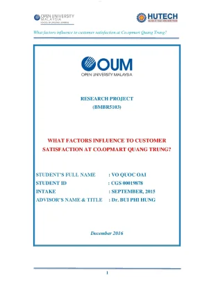 What factors influence to customer satisfaction at co op mart quang trung