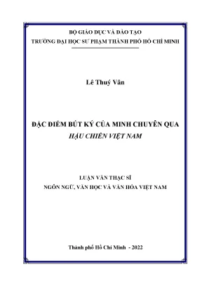 Đặc điểm bút ký của minh chuyên qua hậu chiến việt nam