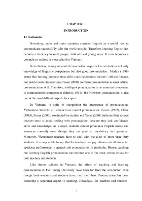 An investigation into teaching linking sounds to improve listening skill to first year english major students at tien giang university