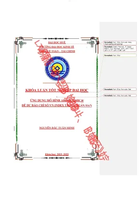 Ứng dụng mô hình arima garch để dự báo chỉ số vn index trong ngắn hạn