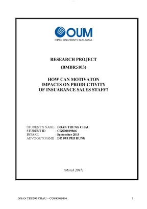 How can motivation impacts on productivity on insurance sales staff