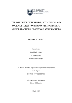 The influence of personal situational and sociocultural factors on vietnamese efl novice teachers cognitions and practices