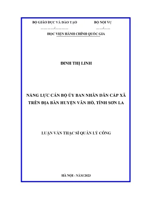 Năng lực cán bộ ubnd cấp xã trên địa bàn huyện vân hồ tỉnh sơn la