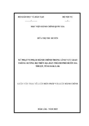 Xử phạt vi phạm hành chính trong lĩnh vực giao thông đường bộ trên địa bàn thành phố buôn ma thuột tỉnh đắk lắk