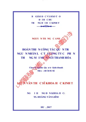 Hoàn thiện công tác quản trị nguồn nhân lực tại công ty cổ phần thương mại miền núi thanh hóa