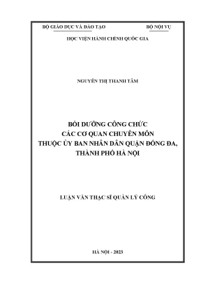Bồi dưỡng công chức các cơ quan chuyên môn thuộc ubnd quận đống đa thành phố hà nội