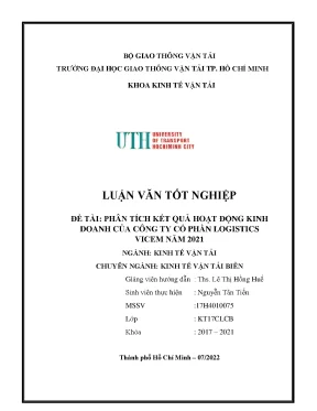 Phân tích kết quả hoạt động kinh doanh của công ty cổ phần logistics vicem năm 2021