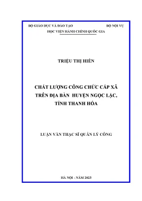 Chất lượng công chức cấp xã trên địa bàn huyện ngọc lặc tỉnh thanh hóa