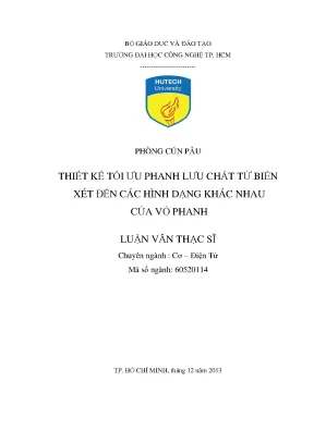 Thiết kế tối ưu phanh lưu chất từ biến xét đến các hình dạng khác nhau của vỏ phanh