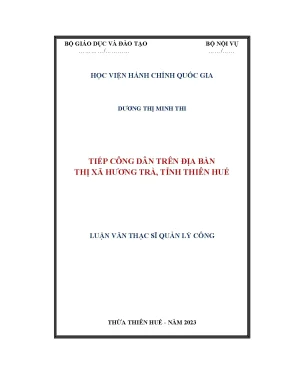Tiếp công dân trên địa bàn thị xã hương trà tỉnh thừa thiên huế