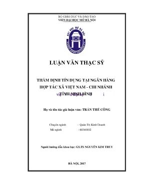 Thẩm định tín dụng tại ngân hàng hợp tác xã việt nam chi nhánh ninh bình