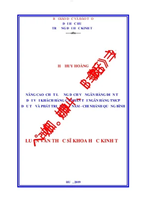 Nâng cao chất lượng dịch vụ ngân hàng điện tử đối với khách hàng cá nhân tại ngân hàng thương mại cổ phần đầu tư và phát triển việt nam chi nhánh quảng bình