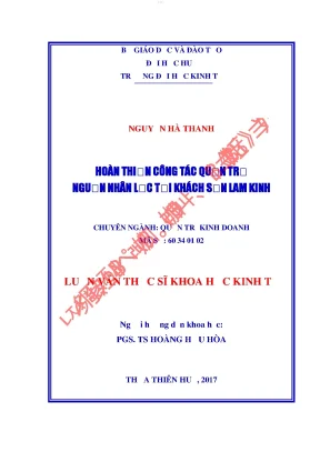 Hoàn thiện công tác quản trị nguồn nhân lực tại khách sạn lam kinh