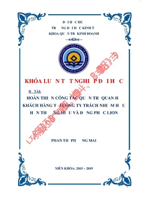 Hoàn thiện công tác quản trị quan hệ khách hàng tại công ty trách nhiệm hữu hạn thương hiệu và đồng phục lion