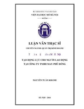 Tạo động lực cho người lao động tại công ty tnhh may phù đổng