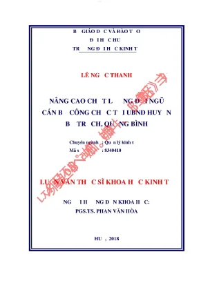Nâng cao chất lượng đội ngũ cán bộ công chức tại ubnd huyện bố trạch quảng bình