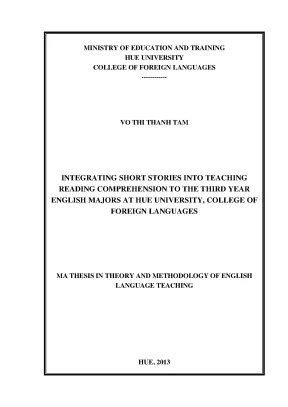 An investigation into teachers application of task based approach in teaching english writing skill for the first year efl students at hue university college of foreign languages