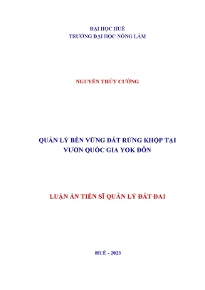 Quản lý bền vững đất rừng khộp tại vườn quốc gia yok đôn 2