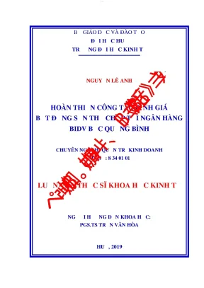 Hoàn thiện công tác định giá bất động sản thế chấp tại ngân hàng bidv bắc quảng bình