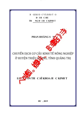 Chuyển dịch cơ cấu kinh tế nông nghiệp ở huyện triệu phong tỉnh quảng trị