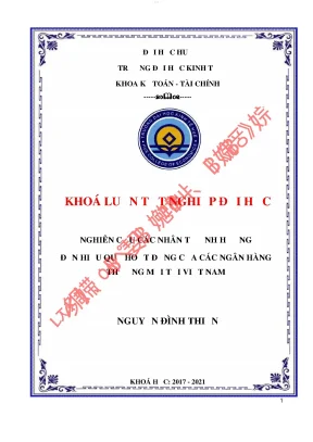 Các nhân tố ảnh hưởng đến hiệu quả hoạt động của các ngân hàng thương mại tại việt nam