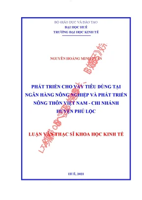 Phát triển cho vay tiêu dùng tại ngân hàng nông nghiệp và phát triển nông thôn việt nam chi nhánh huyện phú lộc