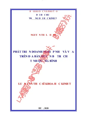 Phát triển doanh nghiệp nhỏ và vừa trên địa bàn huyện bố trạch tỉnh quảng bình